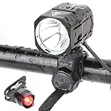 Nestling USB Rechargeable LED Bike Light Set, 1200 Lumen Bicycle Headlight Cree XM-L2 LED Waterproof Bike Front Light Handheld Flashlight with 4400mAh Battery