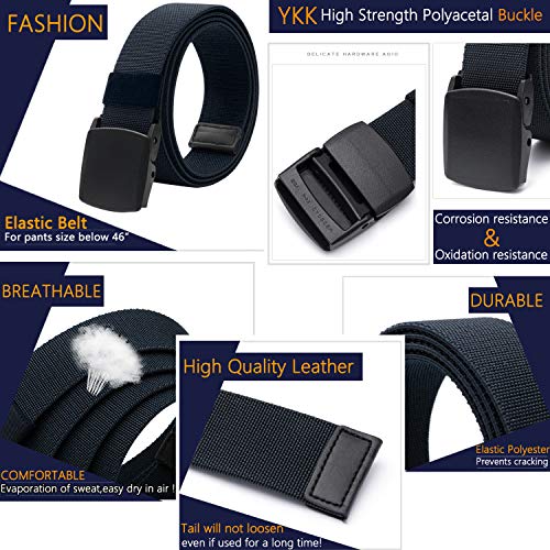 image for LionVII Men's Elastic Stretch Belt, Military Tactical Belts Breathable