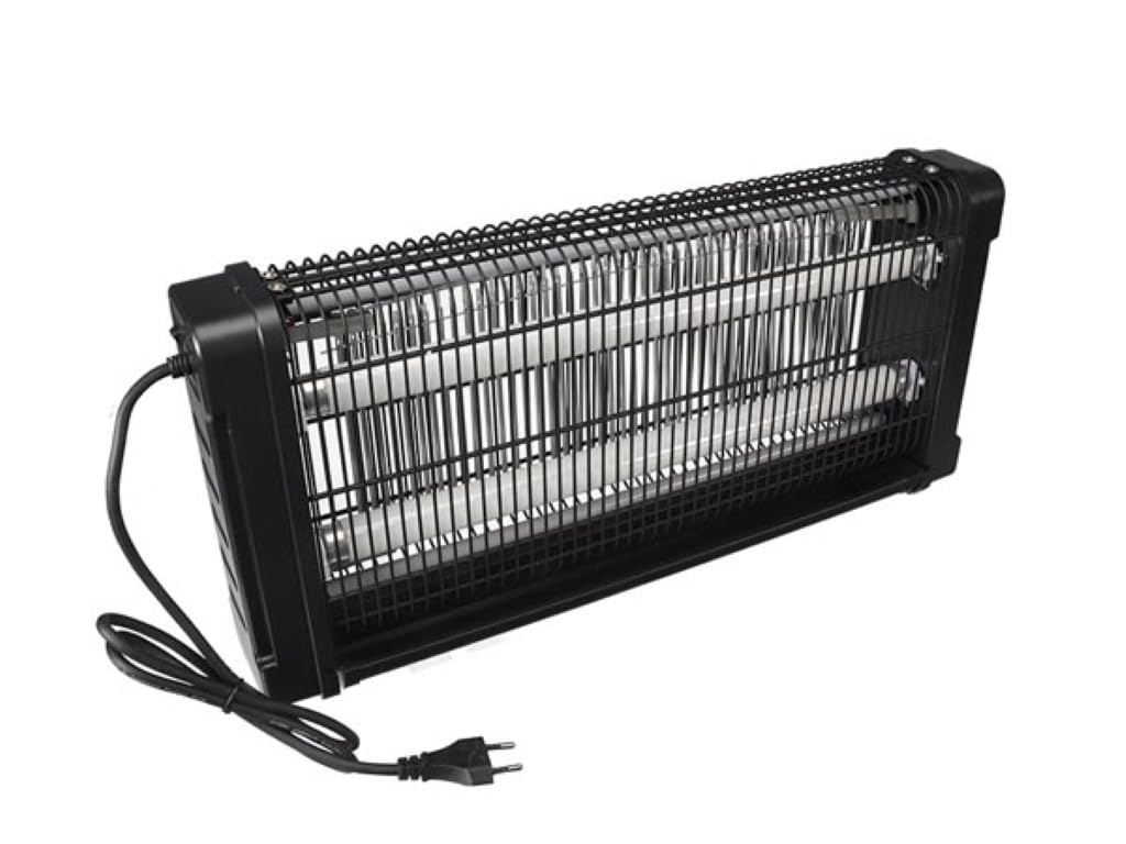 Perel Mata Insectos UV eléctrico Interior, Rejilla 2800V, Dispositivo silencioso con Bandeja metálica extraíble, Cobertura 100 m², Control sin químicos