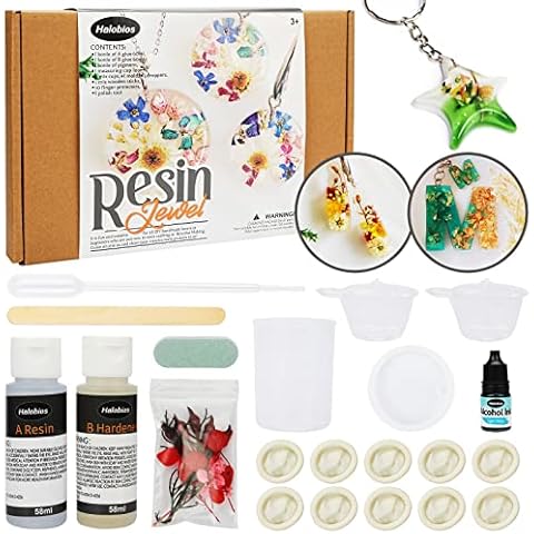 Halobios Resin Jewelry Making Kit, Resin Kits for Beginners with Molds and Resin Making Supplies, Silicone Casting Mold, Tools Set and Clear Epoxy Resin for DIY Jewelry Craft Cover