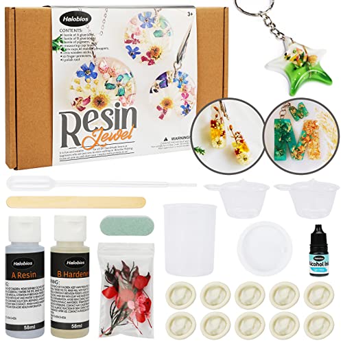Epoxidharz Set Anfänger, Harz-Kits für Anfänger mit Formen und Zubehör zur Harzherstellung, Silikon-Gießform, Werkzeug-Set und transparentem Epoxidharz für DIY-Schmuckhandwerk Cover