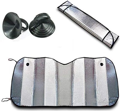 PARVY Foil Foldable Car Sunshades - Front/Rear Windshield - Foldable Waterproof Protector Cover Front Windscreen Cover Car Windshield Snow Sun Shade Jumbo Sun (1 Pcs)