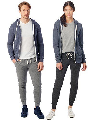 Alternative Unisex The Rocky Eco-Fleece Full Zip Hoodie, Eco True Navy, Large