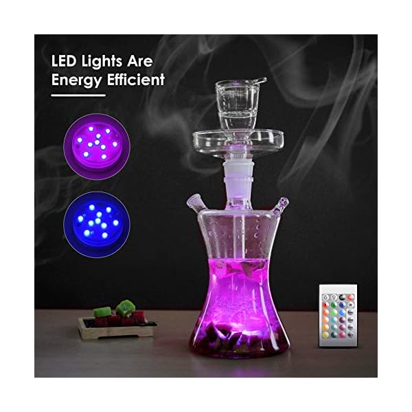 Shisha Set, Vogvigo DIY Fruit Set Shisha, Glas-Shisha-Party-Raucher-Set mit Einzigartigen LED-Lichtern in Form/Farbe… – Bild 5