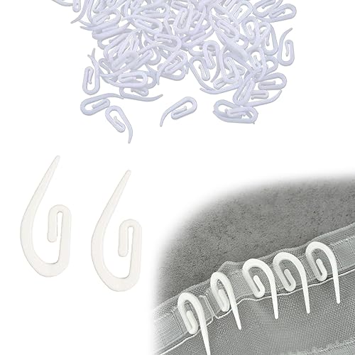 ZKSXOA 200 Piezas Deslizadores de Cortina Ganchos Deslizantes para Cortinas con Ganchos Plegables para Ganchos de Riel de Cortina con un Diámetro Interno de la Pista Superio