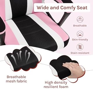 WOLTU Sedia da gioco per bambini, sedia da scrivania ergonomica per bambini con schienale e braccioli, con ruote alternative ponderate, superficie in tessuto a rete, motivo Unicorno