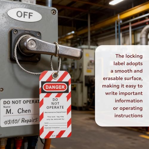 30pcs lockout tagout tags umgeschriebene Gefahr Umwenden Sie keine Sicherheitswarnung wiederverwendbares Lock -Out -Padlock -Etiketten, Gerätereparatur