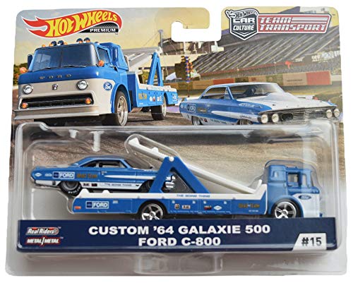 Hot Wheels Team Transport Custom '64 Galaxie 500 Ford C 800 #15, Blue/White