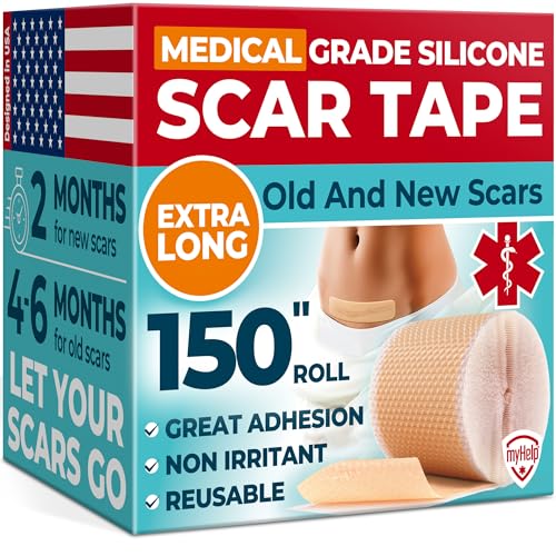 medical grade silicone scar tape - 16x150 - visible difference on keloid amp -section - reusable silicone scar sheets - easy to use