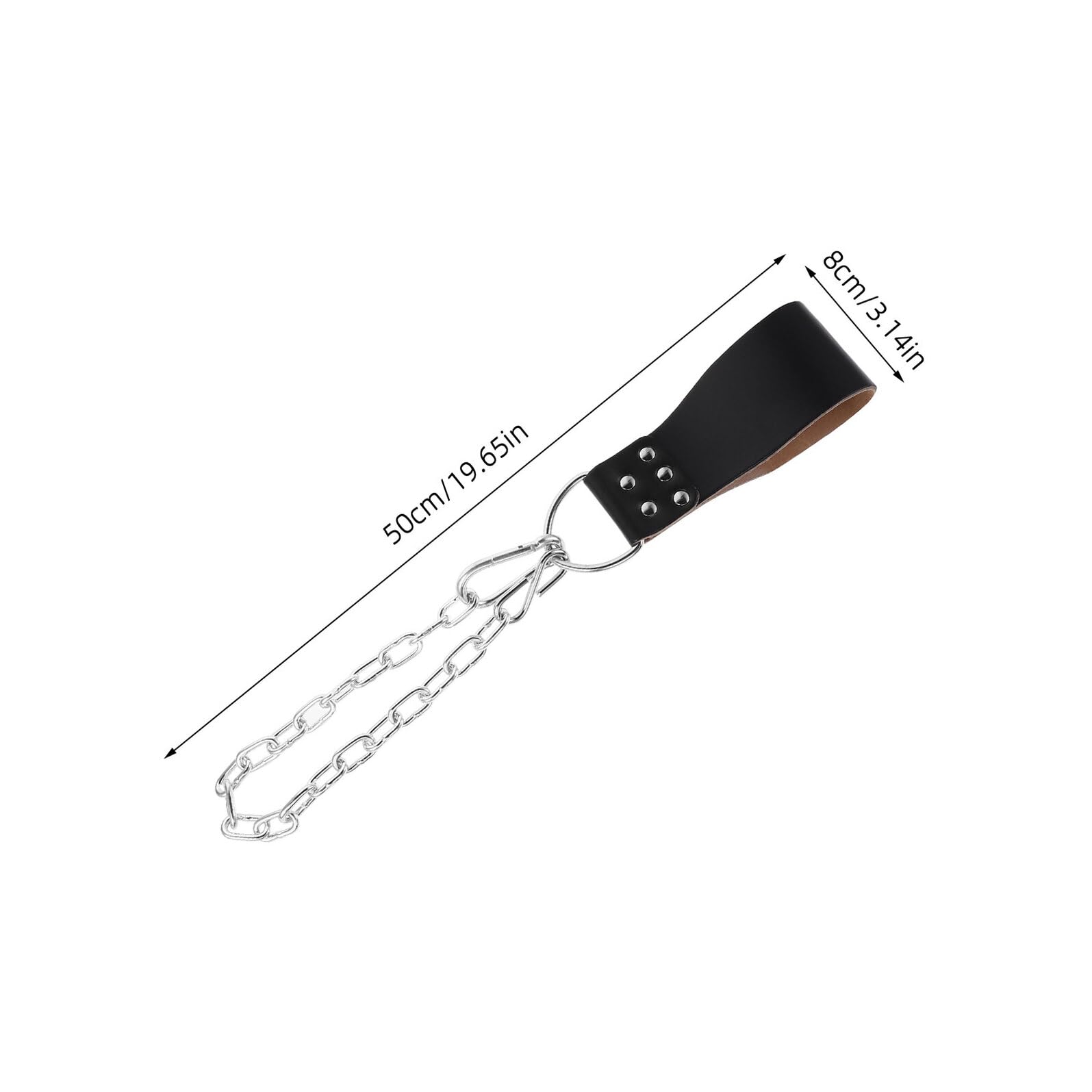 Toyvian Cintura Sollevamento Pesi con Catena in Ferro per Allenamento Muscolare Bodybuilding Palestra Cintura Carico Durevole in Pelle per Squat e Powerlifting