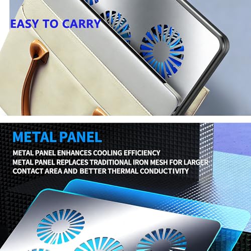 Base para laptop con 5 ventiladores y altura ajustable miniatura 7