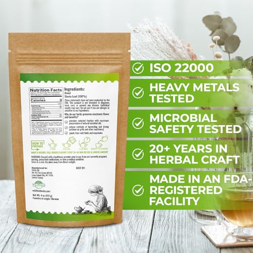 Image of 4 oz. Dried Stevia Leaves Herbal Tea (Stevia Rebaudiana) - 113g Leaf Leaves Herb Tea Estevia