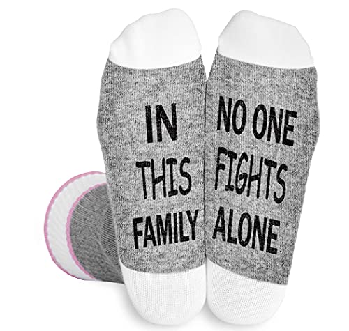 In This Family,No One Fights Alone,Cancer Socks,Cancer Support Gift,Cancer Awareness,Cancer Gifts,Chemo Gift.(012) #TOP1