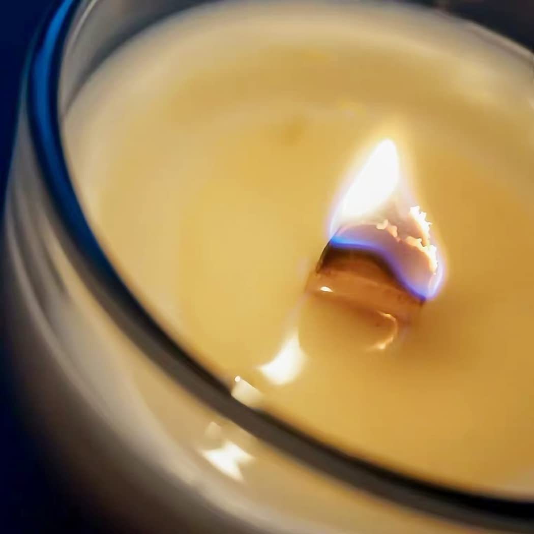 50 stoppini per candele in legno +50 basi in acciaio inox 304+50 adesivi bifacciali, stoppini in legno ispessito con supporto in ferro e rifilatore per candele e stoppini per candele da 5,1 x 1,3 cm