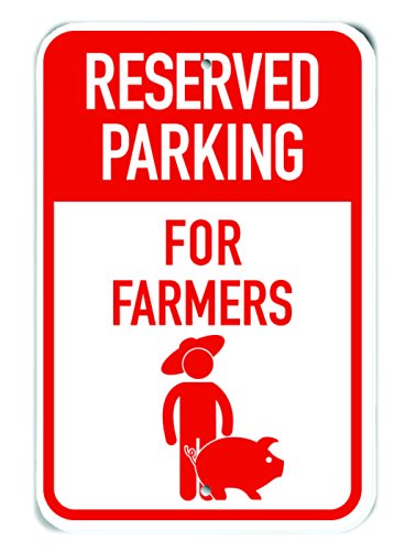 Panneau parking réservé agriculteurs en aluminium rouge ultra visible