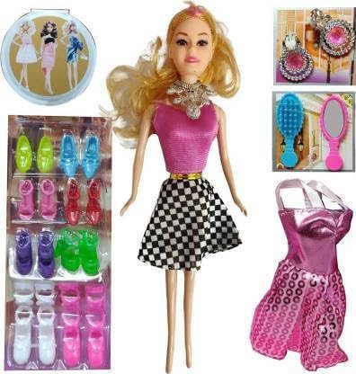 KomalSGEnterprises Fashion Doll Set for Girls/Doll Set with Accessories/Big Gown Doll House for Girls/Birthday Wishes Doll for Girls (Multicolor20) (B0CHQMCQCT) Amazon Price History, Amazon Price Tracker