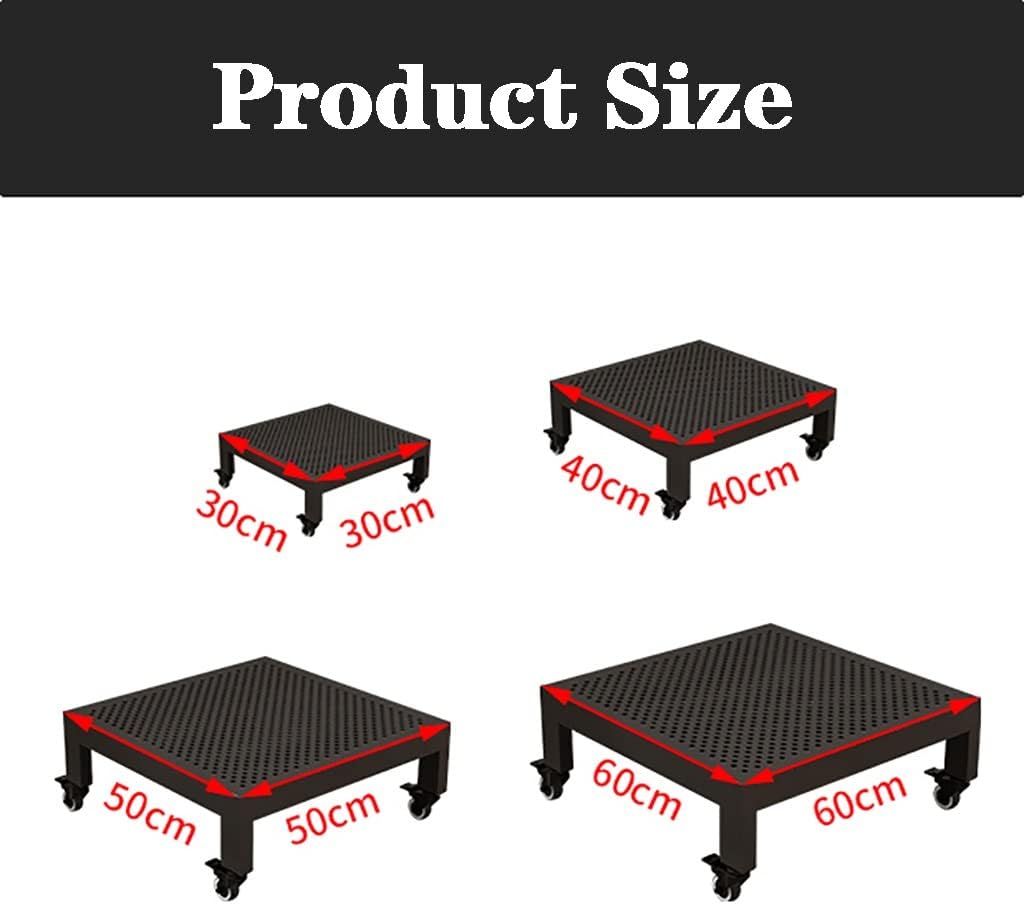 Plant Stand Planter Caddy with Locking Wheels Iron Plant Caddy with 360° Lockableer Wheels Movable Plant Flower Pot Tray for Indoor Outdoor/White/30Cm,D-50Cm