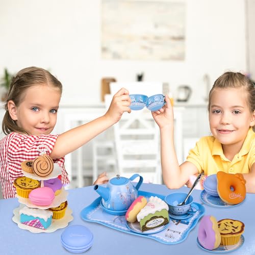 image for PRE-WORLD Tea Party Set for Little Girls, 46Pcs Princess Tea Time Toy 