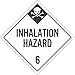 NMC DL135PR25 Safety Sign Placard, Inhalation Hazard 6, 10.75X10.75, Removable Ps Vinyl, Pack 25