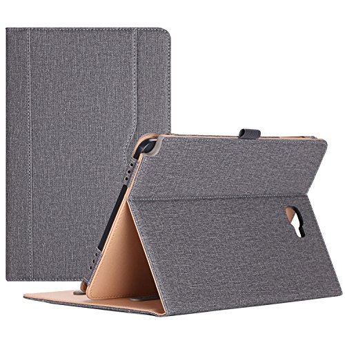 ProCase Galaxy Tab A 10.1 with S Pen Case 2016 Old Model - Stand Folio Case Cover for Galaxy Tab A 10.1 Inch Tablet with S Pen SM-P580, with Multiple Viewing Angles, Document Card Pocket - Grey