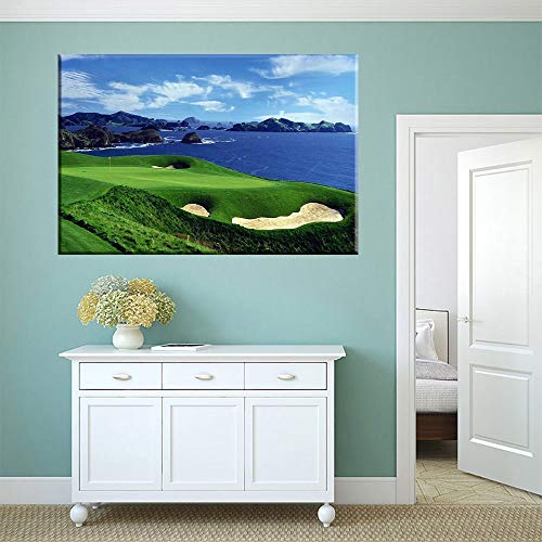 Amemny Large Wall Decor For Living Rooms Golf Course Landscape Painting Canvas Print Blue Sky And The Sea Landscape Wall Artwork Hd Prints For Home With Framed Stretched Ready To Hang(36''Wx24''H) #TOP3