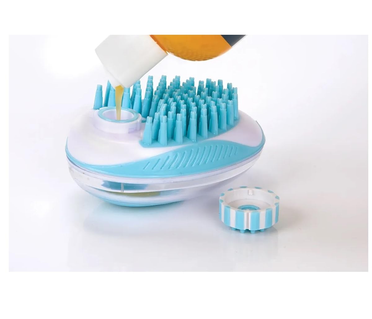 Dog and Cat Grooming 2 in 1 Ergonomic Bath Brush Saves Time and Shampoo while Massaging and Deshedding Pets (5 Bath Brushes)
