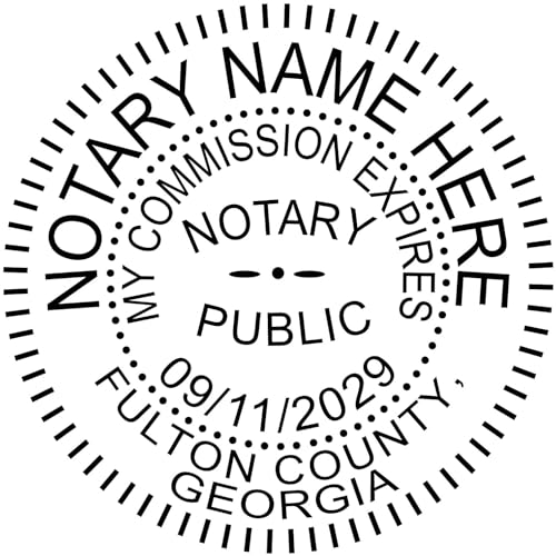 Georgia Notary Stamp | Flame Red Circular Stamp (Black Ink)
