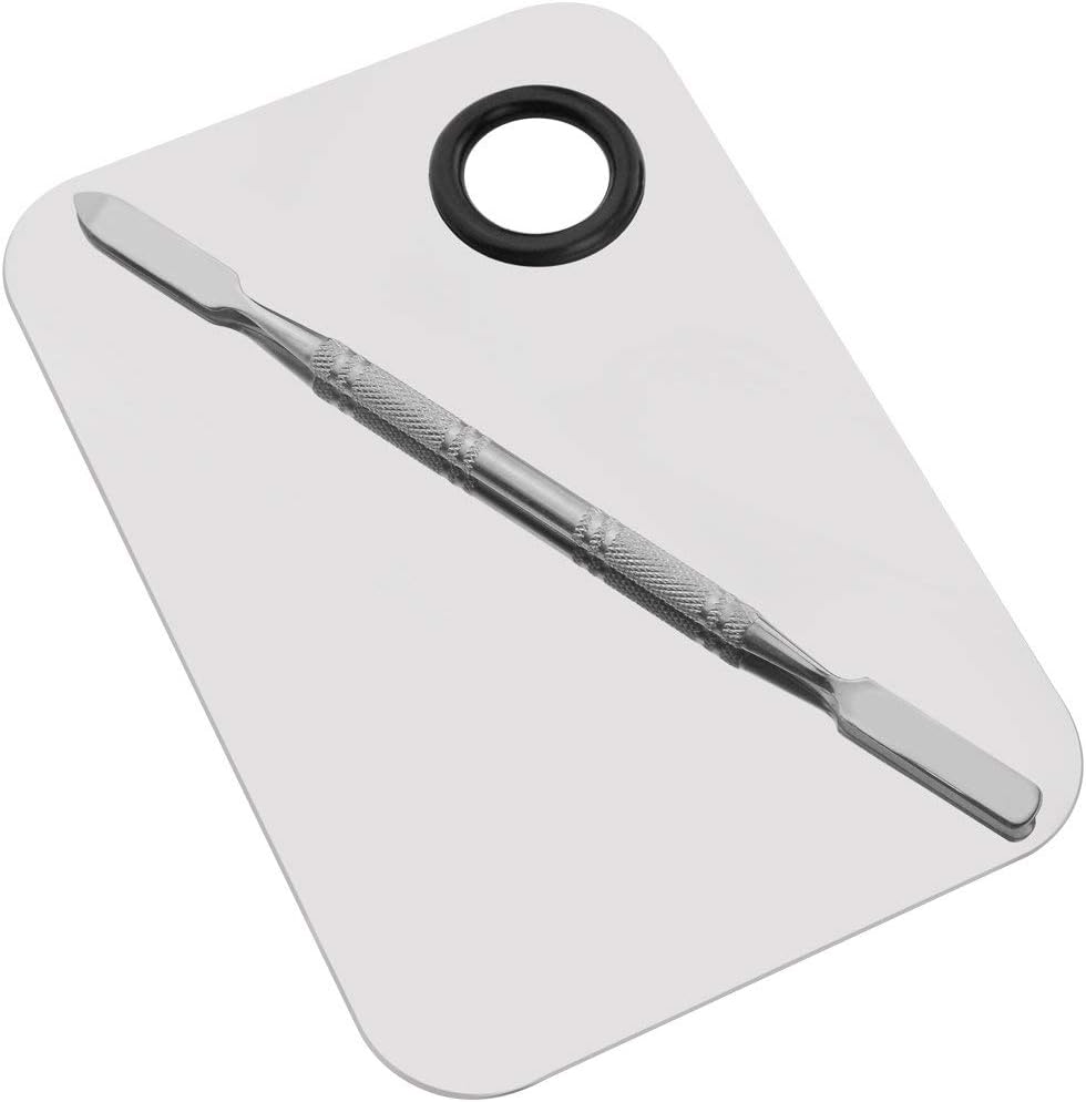 Professionele Pro Lady RVS Cosmetische Make-up Palet Spatel RVS Make-up Palet Artiest Cosmetisch Palet met Spatel Gereedschap 6”x4” Sliver