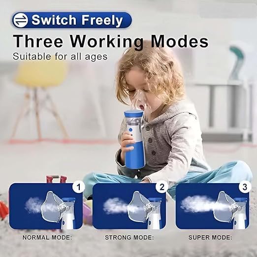 LANFFIA Portable Mesh Nebulizer, Silent and Compact Nebulizer Machine for Adult and Kids,Steam Inhaler for Cold and Cough -Quick Relief and Daily Use Vaporiser Wireless Vaporizer Machine With Respiratory Mask, Effective for Cough, Asthma, Sinusitis, and Bronchitis, - Image 3 thumbnail