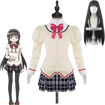 REENEWMagical Girl Cosplay Costume Madoka Kaname, Homura Akemi, Sayaka Miki, Mami Tomoe, Sakura Anko, Cosplay, School Uniform, Magical Girl Madoka Magica Costume, Disguise, Adult Use, Culture