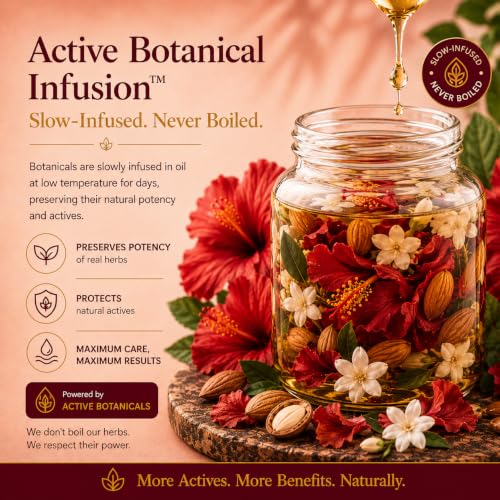Image of Hibiscus & Almond For Dull & Dry Hair| Herbal Hair Oil (works like a serum) for Men & Women | With Real Hibiscus Seeds & Grapeseed Oil | Real Non-Sticky, Real Lightweight, Fast Absorbing Oil Serum - 180ml