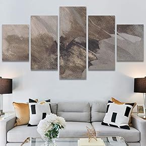SIGNWIN 5 Panel Canvas Wall Art Abstract Aerial...