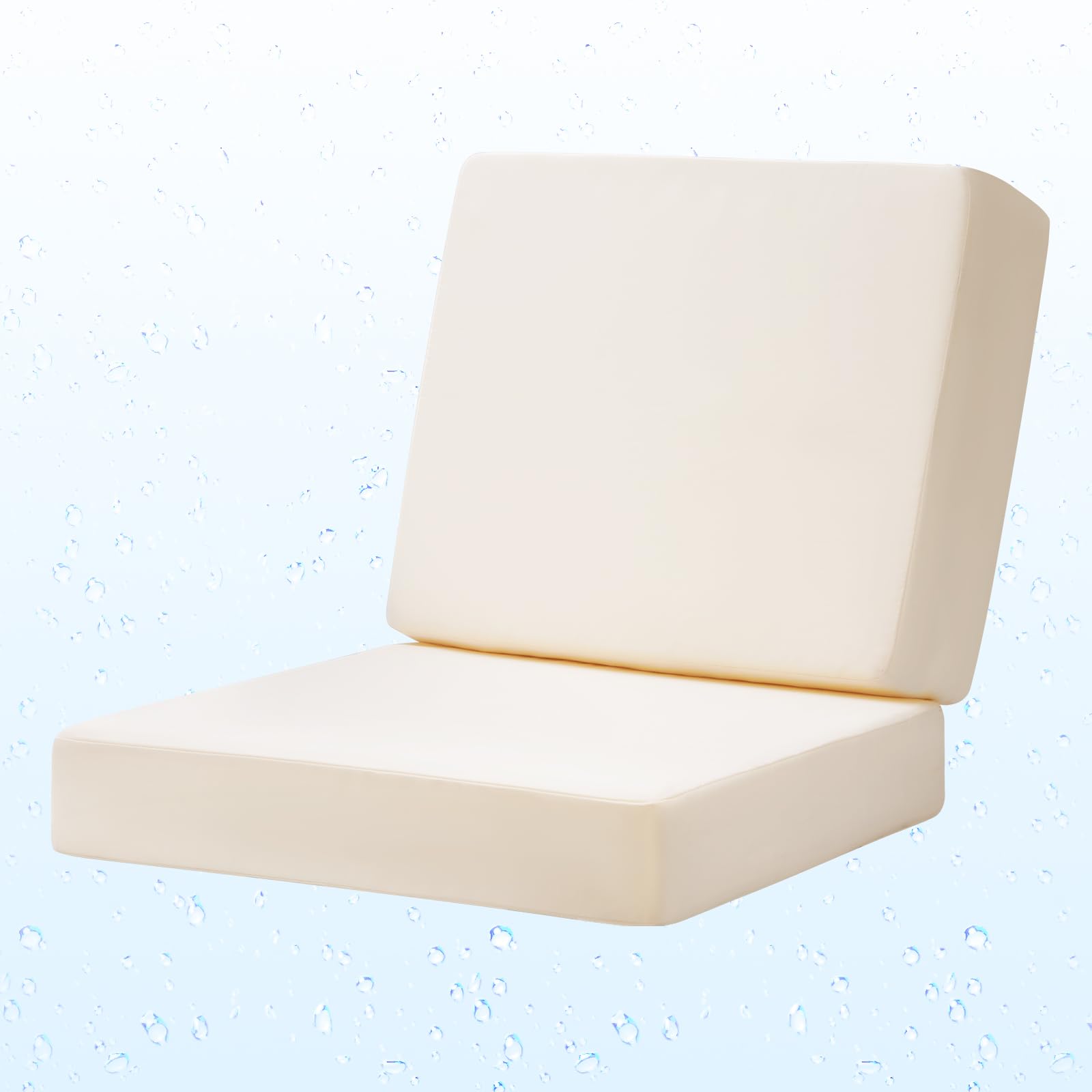 Outdoor Deep Seat Patio Couch Cushions, 24x24 inch, Beige