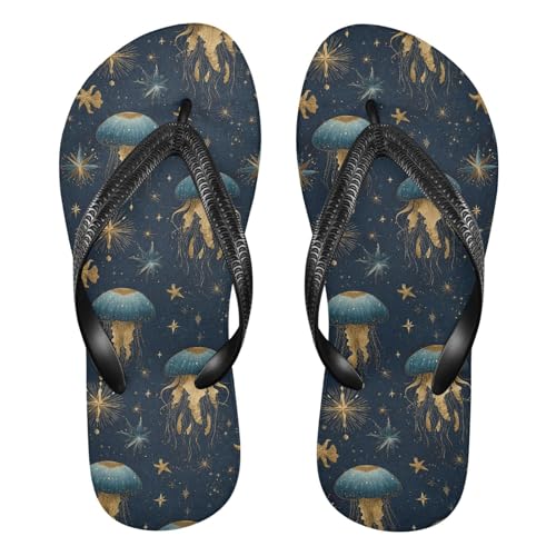 Flip Flop Sandals Celestial Jellyfish Print for Women Men Beach Outdoor XS