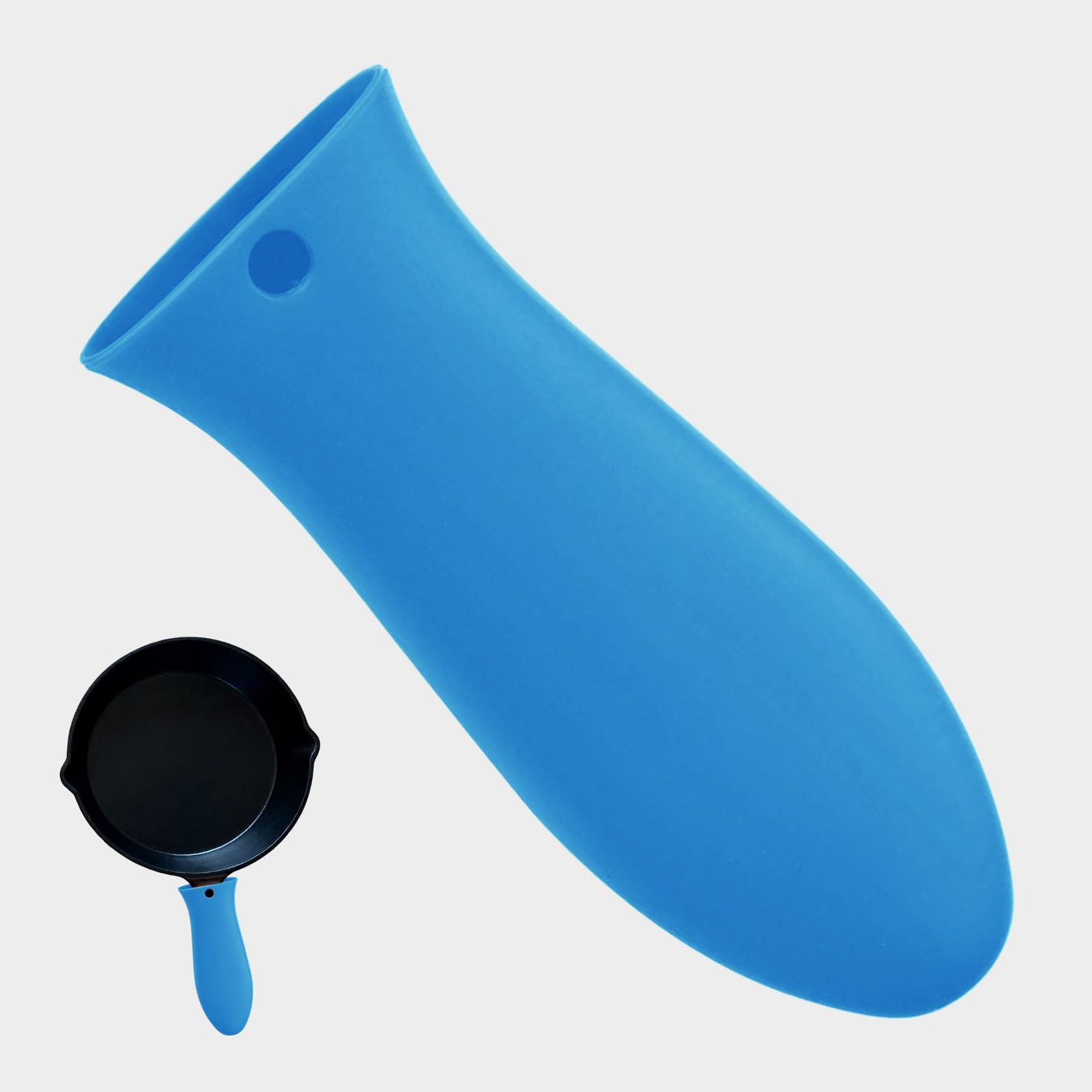 Silicone Handle Designed for Cast Iron Pans, Blue Practical Silicone Oven Mitts for Hot Cookware, Suitable for Cast Iron Pans, Kitchen Cooking Utensils, and Outdoor Camping Cookware Use