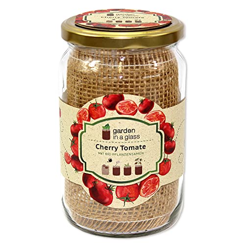 Feel Green - We Create Nature Garden in a Glass Cultivation Set, Cherry Tomatoes with Organic Seeds, Plants from the Preserving Jar and Grass Paper, Gift Idea, Plastic-Free, Made in Austria - Image 4