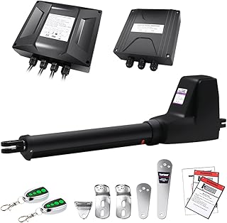 TOPENS AT12131 Single Swing Gate Opener Heavy Duty Automatic Gate Motor for Single Swing Gates Up to 18ft, Electric Driveway Gate Operator AC Powered with Remote Control Kit Solar Compatible