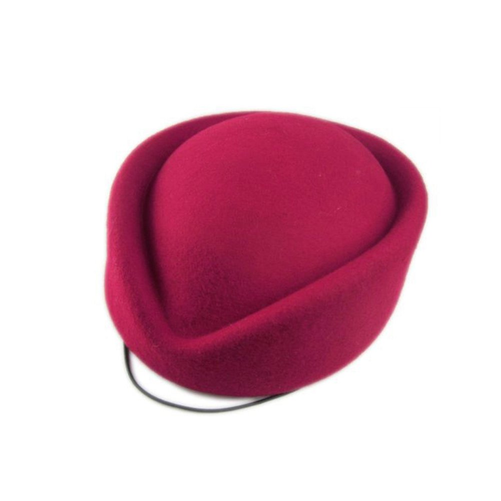 YING LANWool Cap Stewardess Pillbox Hat Teardrop Fascinator Base Sweet Rose