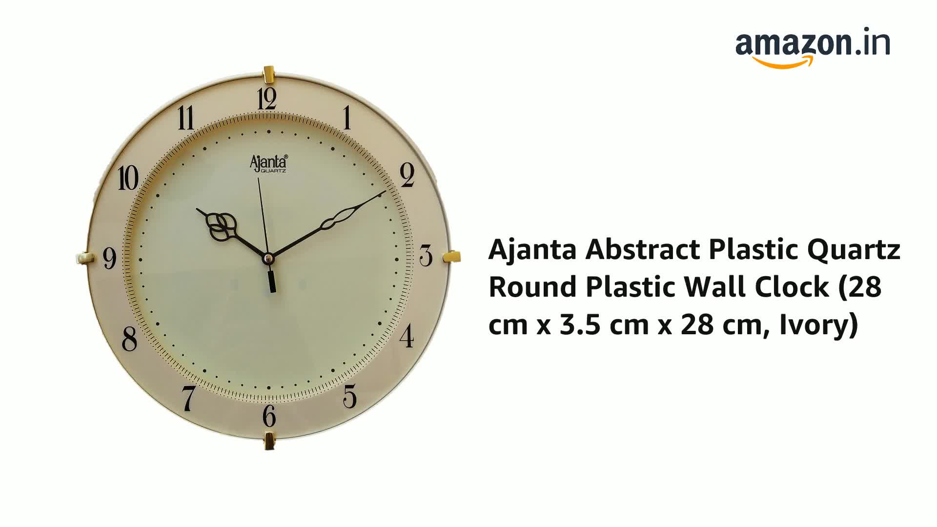 Buy Ajanta Abstract Plastic Quartz Round Plastic Analog Wall