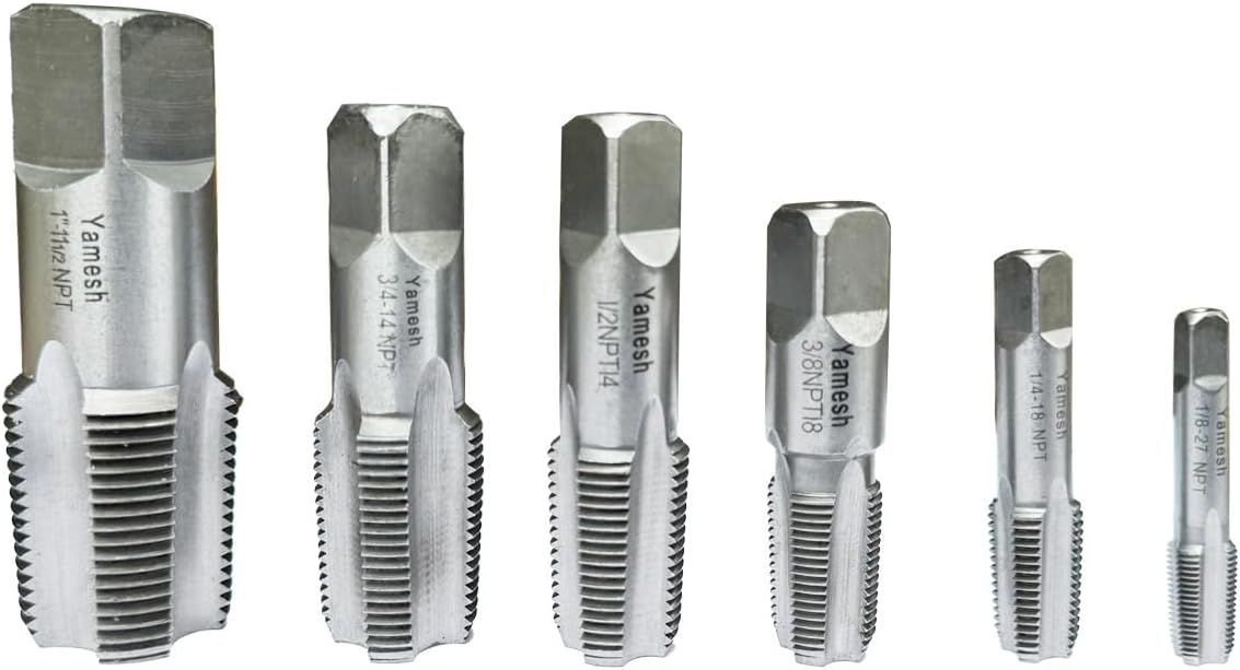 NPT Pipe Tap Set 6Piece NPT Pipe Tap Repair Kit, Carbon