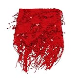 Farbe blau Fenteer Hüftgürtel Bauchtanz Hüfttuch Tanztücher Pailletten Gürtel Belly Dance Scarf Tuch Chiffon Schal - Rot