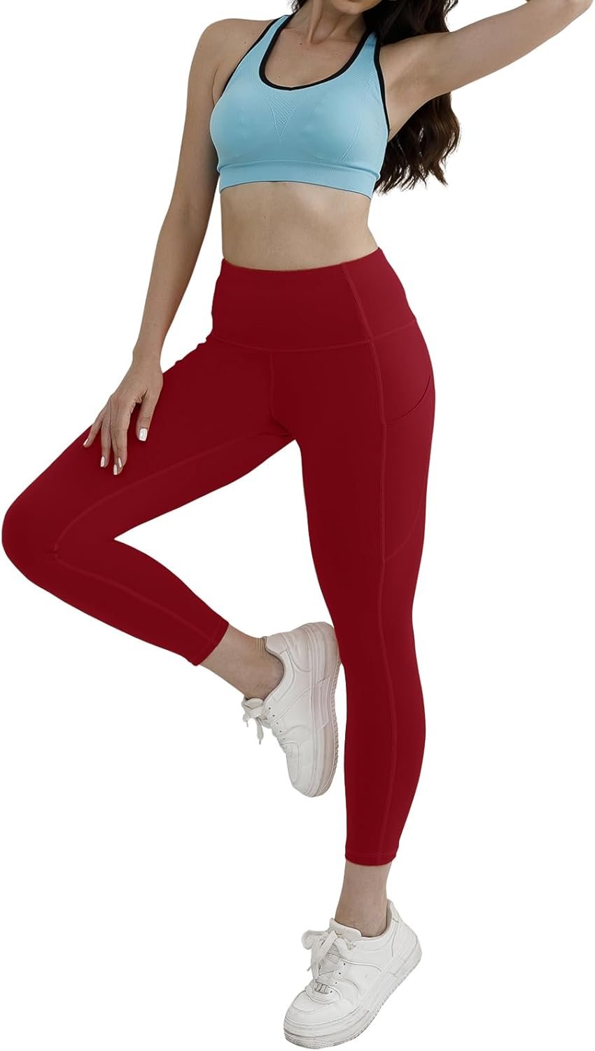 Match Womens High Waisted Active Yoga Pants with Pockets Tummy Control Workout Buttery Soft Leggings - Image 6