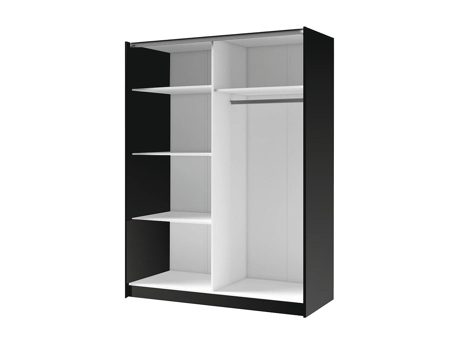 Vente-unique - Armadio 2 ante scorrevoli Con specchio L150 cm Nero e le - CALELA