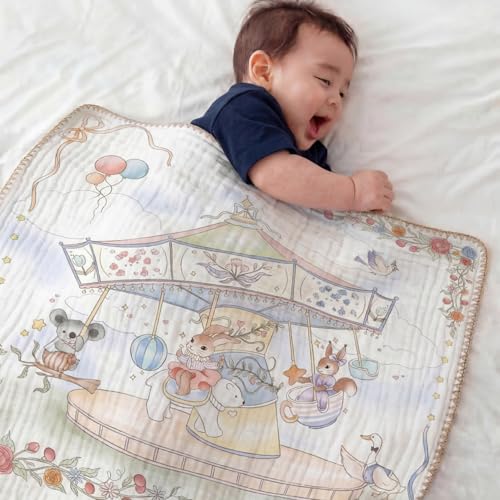 Image of haus & kinder Muslin Blanket for New Born Baby, Soft Breathable Baby Blankets Newborn, Baby Blanket for 0-2 Years, New Born Babies Essentials | Carnival