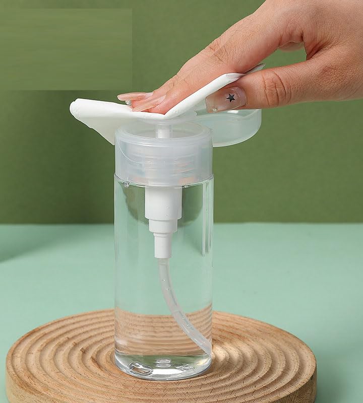 200ml Clear Pump Dispenser Bottle, Refillable Travel Container for Liquid Cosmetics, Leak-Proof Lotion Bottle with Removable Cap (1-Pack, PP Material)