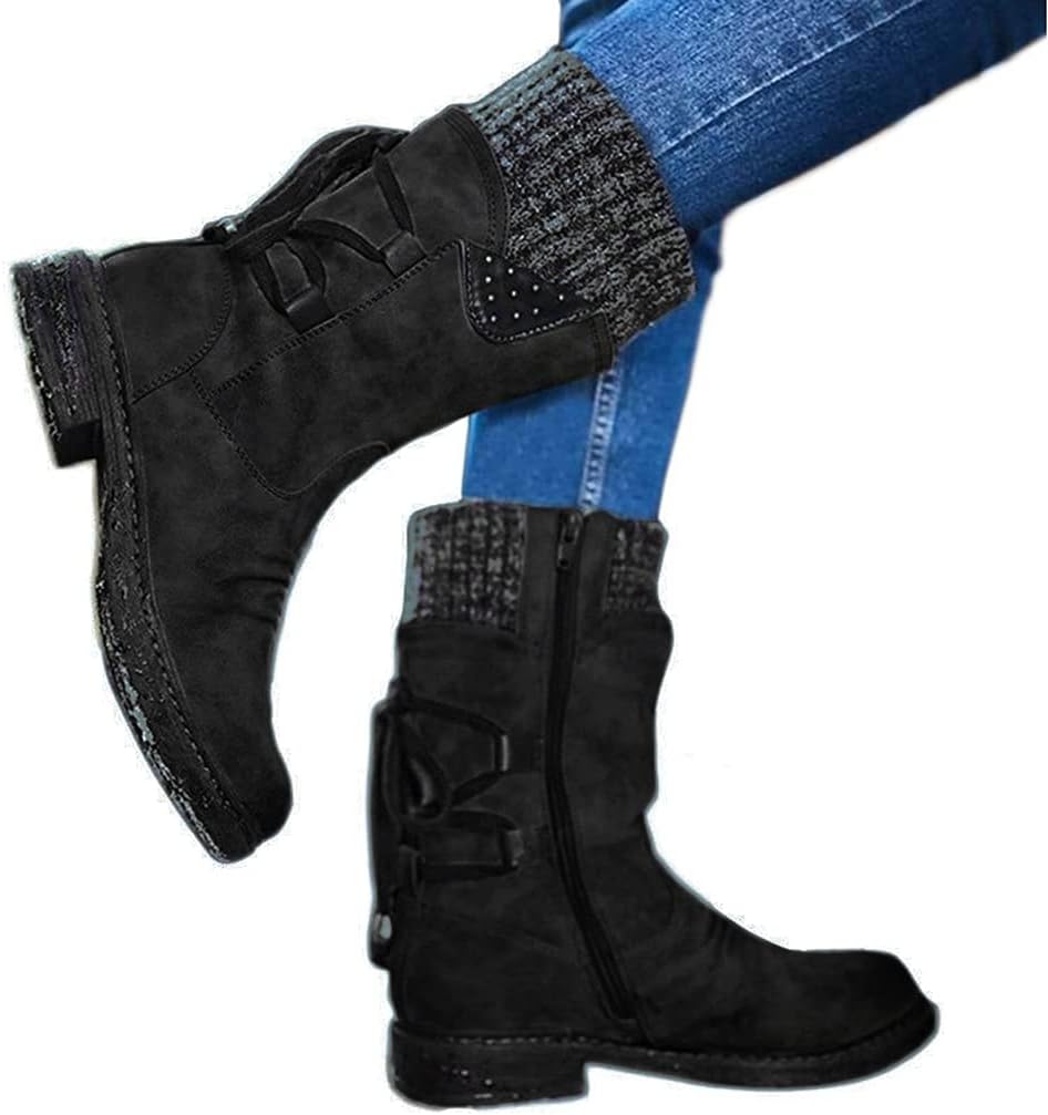 women's mid calf boots low heel