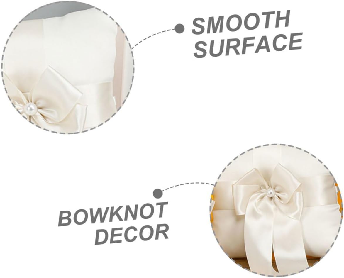 Wedding Ring Pillow Bow Knot Ring Bearer Pillow Holder for Wedding Ceremony Bridal Party Holder