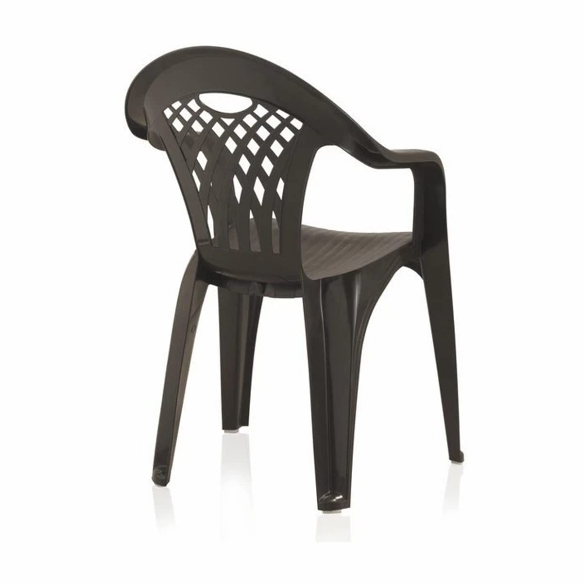 PEGANE Lot de 6 chaises de Jardin empilables en résine Coloris Marron - Longueur 58 x Profondeur 54 x Hauteur 86 cm