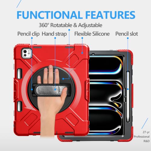 Image of Miesherk STOCK Case for iPad Pro 13 Inch M5 2025 / M4 2024 Red