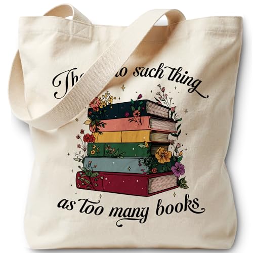 LRYBUD Book Lover Tote Bag for Women Canvas Bag for Women Grocery Shopping Travel Gym Weekender Vacation Womens Work Tote Bag Gifts